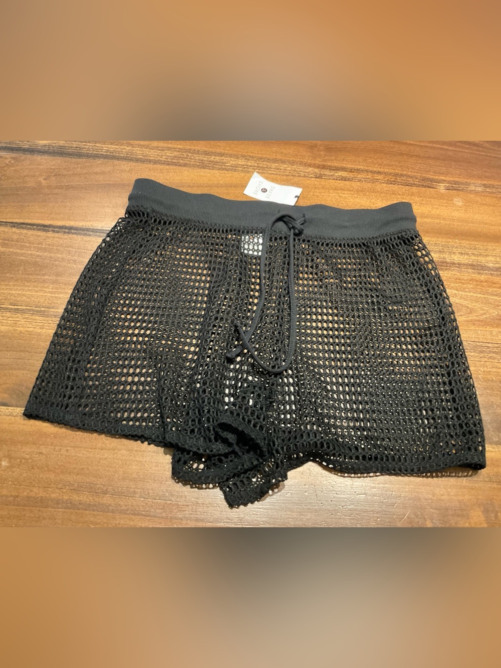 Shade & Shore women's black crochet shorts